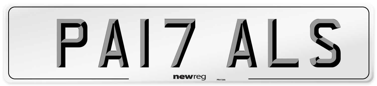 PA17 ALS Number Plate from New Reg